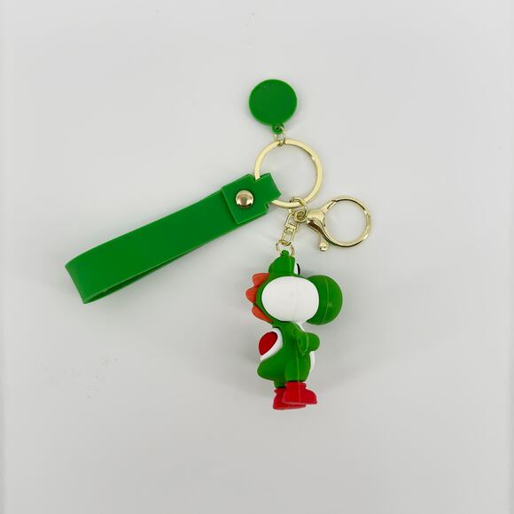 Super Mario Yoshi Keychain with Green Strap | Collectible Bag Charm Key Ring - Picture 5 of 7